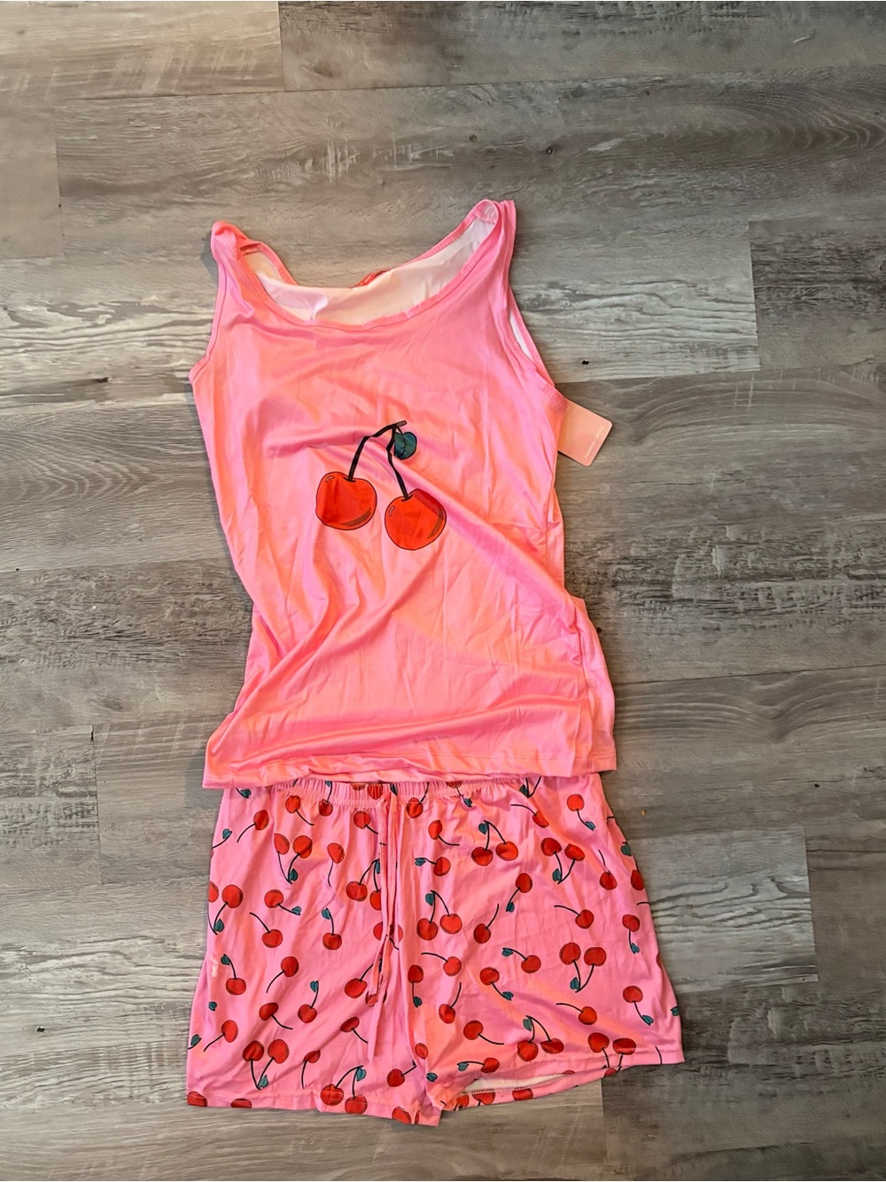 Women’s Pink Cherry Tank & Short Pajama Set